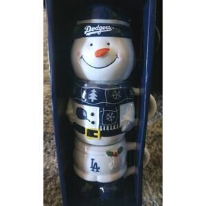 2025 World Series Champs L.A Dodgers Stackable Snowman Christmas Mug Set NEW